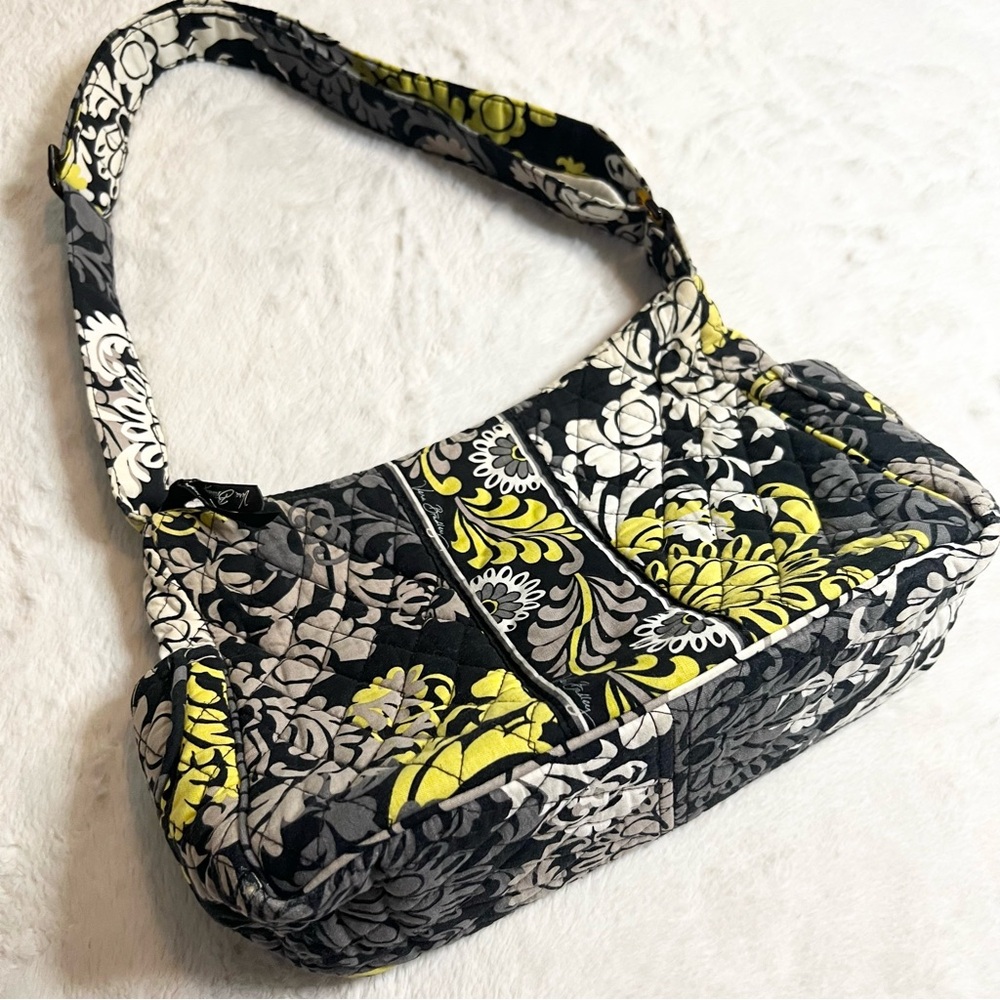Vera Bradley Baroque Black Yellow Gray White Retired Pattern Shoulder Bag Purse
